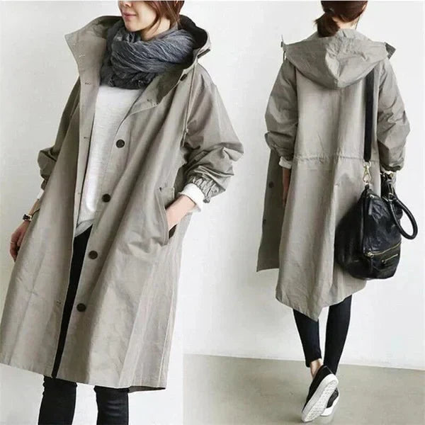 Averlyn - Water-Resistant Oversized Trench Coat Cool Weather Layering