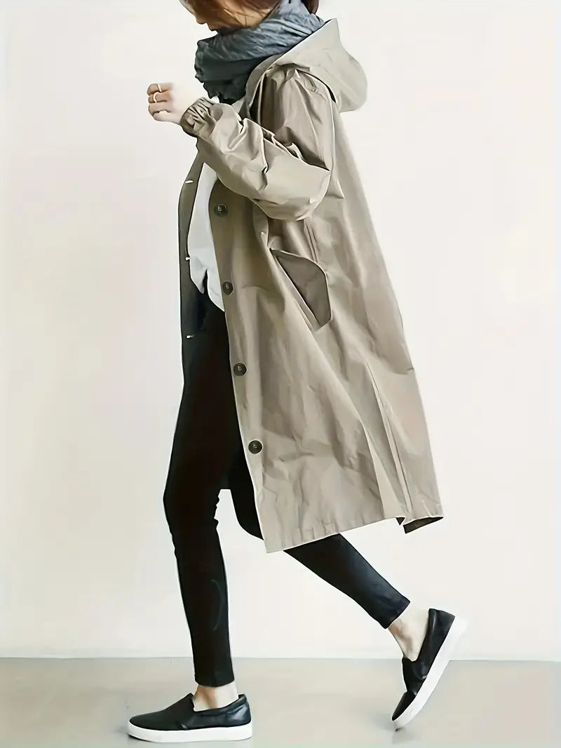 Averlyn - Water-Resistant Oversized Trench Coat Cool Weather Layering — view 2 of 10