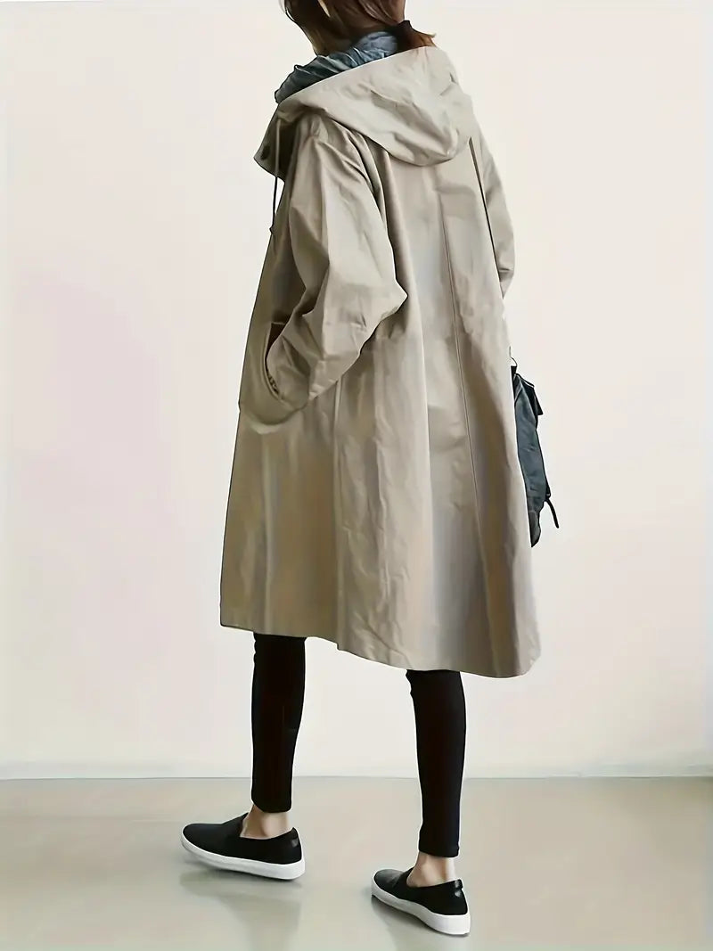 Averlyn - Water-Resistant Oversized Trench Coat Cool Weather Layering — view 3 of 10