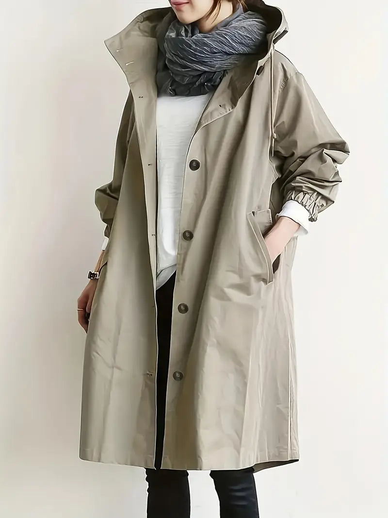Averlyn - Water-Resistant Oversized Trench Coat Cool Weather Layering — view 5 of 10