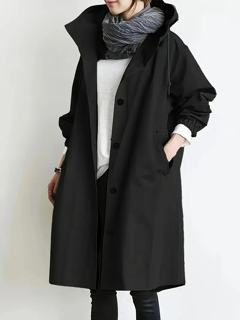 Averlyn - Water-Resistant Oversized Trench Coat Cool Weather Layering — view 9 of 10