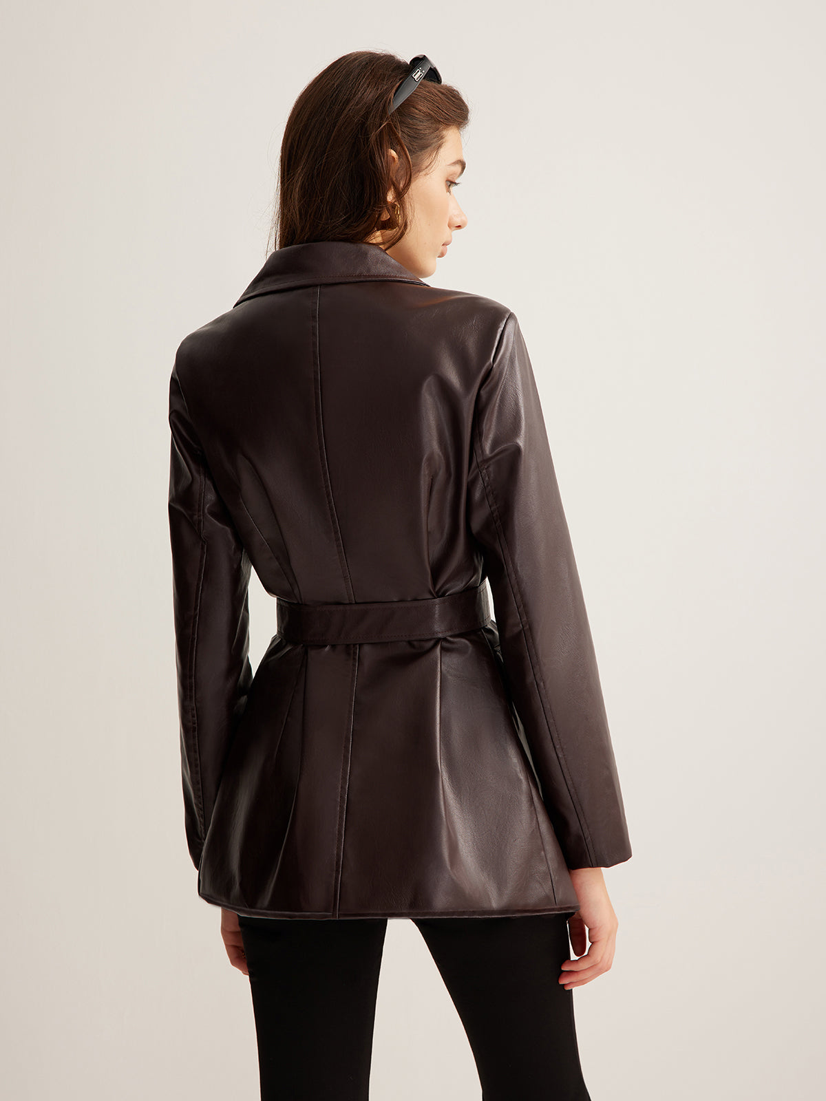 Belmira - Belted Leather Jacket For Autumn Layering — view 2 of 7