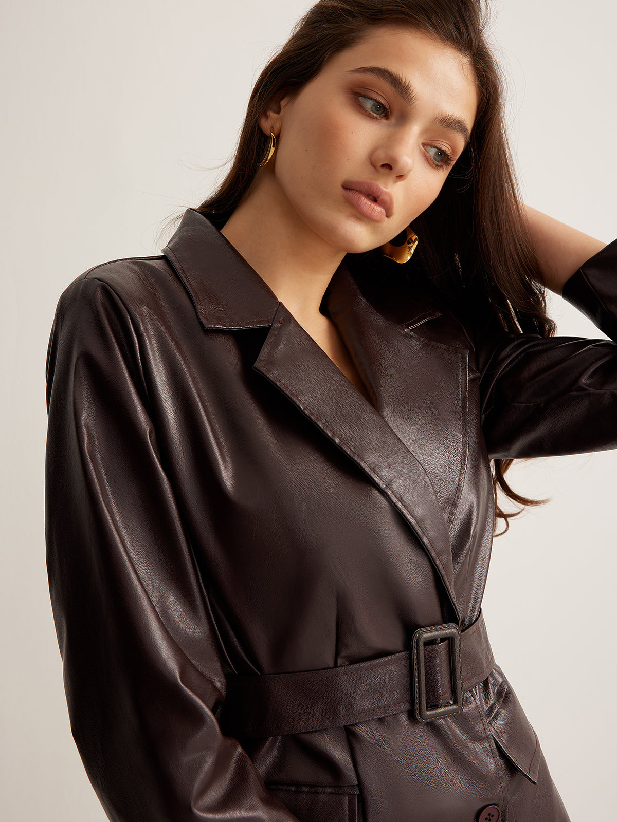 Belmira - Belted Leather Jacket For Autumn Layering — view 3 of 7