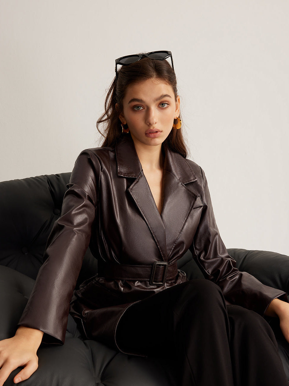 Belmira - Belted Leather Jacket For Autumn Layering — view 4 of 7