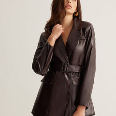 Belmira - Belted Leather Jacket For Autumn Layering — view 5 of 7