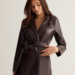 Belmira - Belted Leather Jacket For Autumn Layering — view 6 of 7