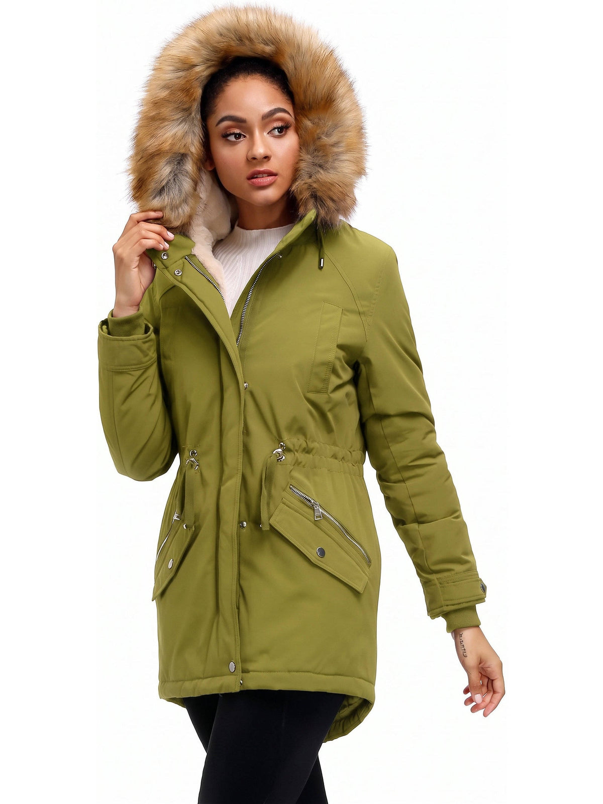 Brannicka - Mid Length Hooded Winter Jacket With Pockets — view 7 of 10