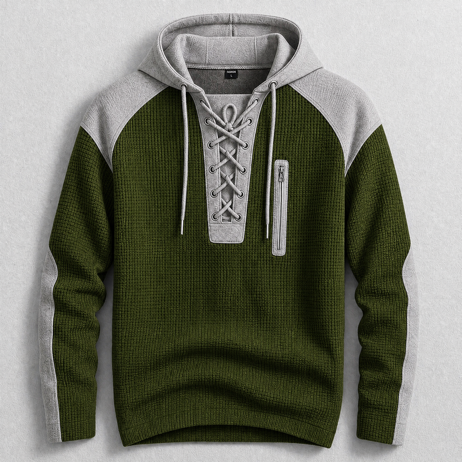 Brenthollow - Lace-Up Hoodie Streetwear Layering — view 2 of 6