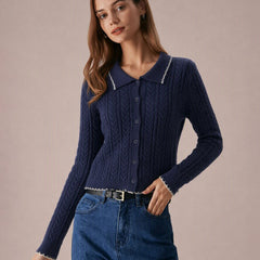 Brisalta - Textured Knit Button Cardigan Cold Weather Layering