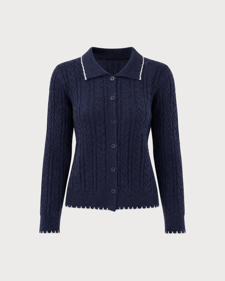 Brisalta - Textured Knit Button Cardigan Cold Weather Layering — view 2 of 4