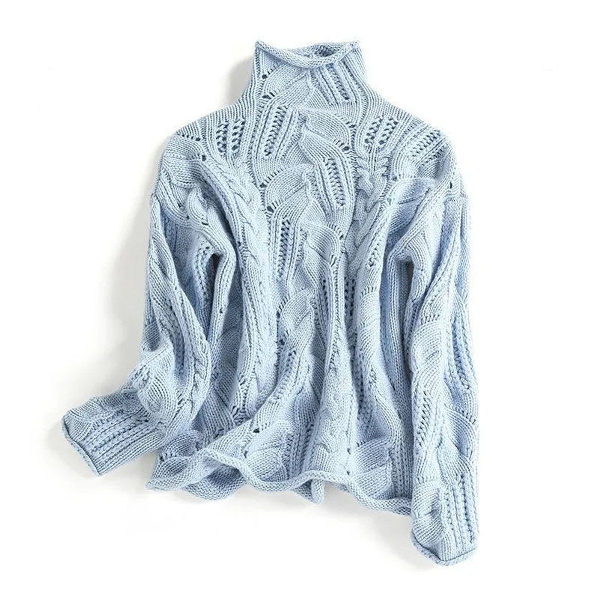 Cablora - Cable Knit Turtleneck Sweater For Autumn Winter — view 2 of 7