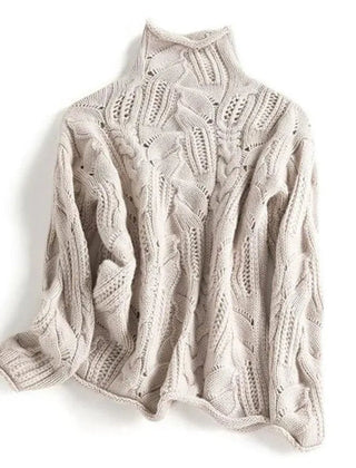 Cablora - Cable Knit Turtleneck Sweater For Autumn Winter — view 3 of 7