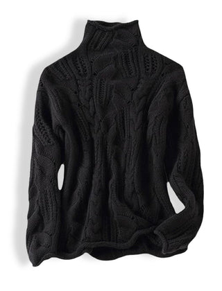 Cablora - Cable Knit Turtleneck Sweater For Autumn Winter — view 4 of 7