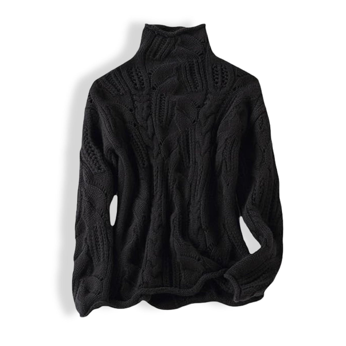 Cablora - Cable Knit Turtleneck Sweater For Autumn Winter — view 4 of 7