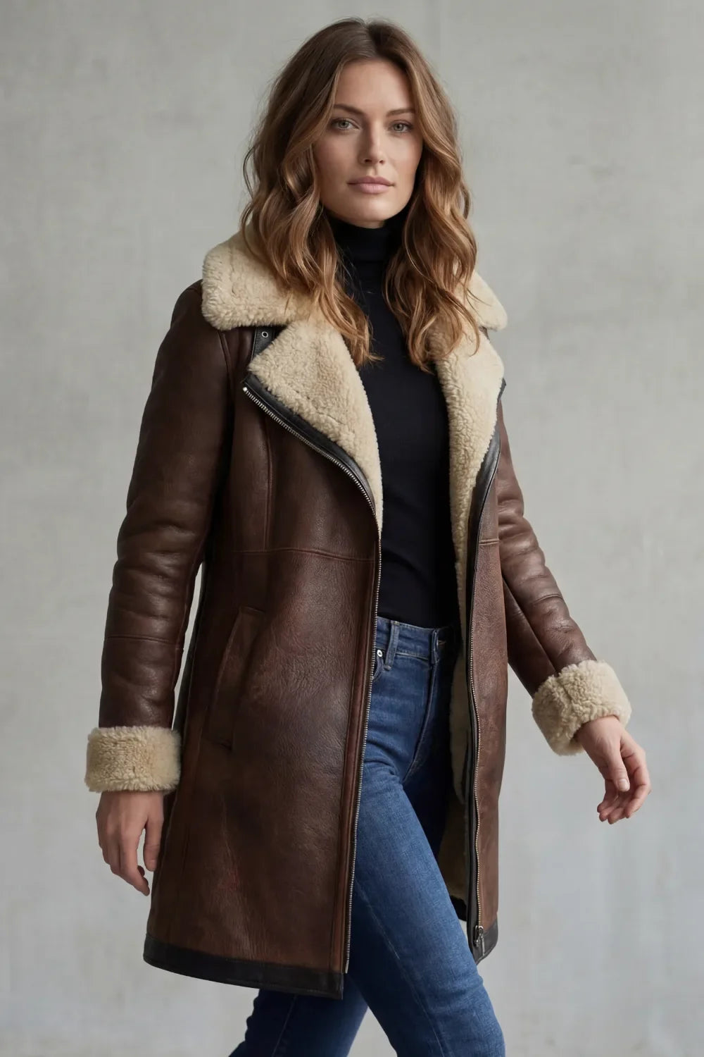 Caldura - Faux Shearling Collar Jacket Cool Weather Layering — view 3 of 6