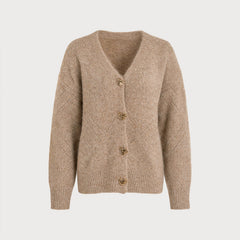 Camelora - Textured Button Knit Cardigan Autumn Layering — view 3 of 5
