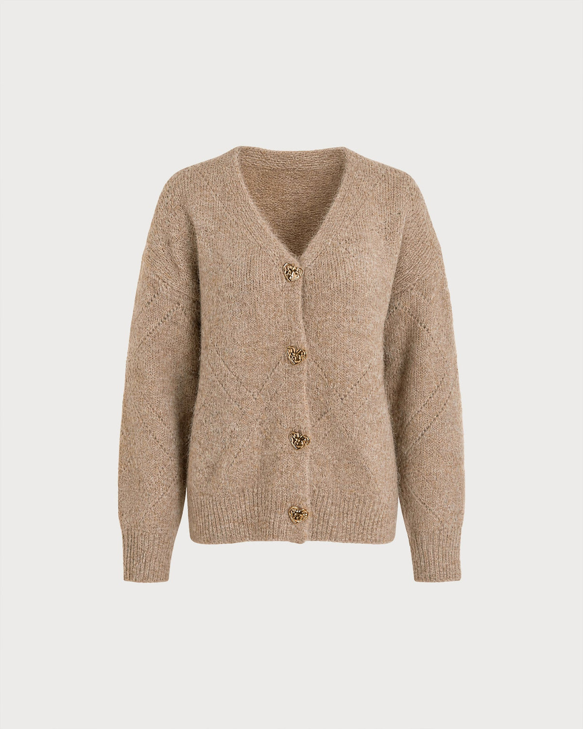 Camelora - Textured Button Knit Cardigan Autumn Layering — view 3 of 5