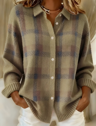 Carrick - Plaid Button Front Knit Cardigan Autumn Layering — view 2 of 4