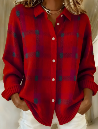 Carrick - Plaid Button Front Knit Cardigan Autumn Layering — view 3 of 4