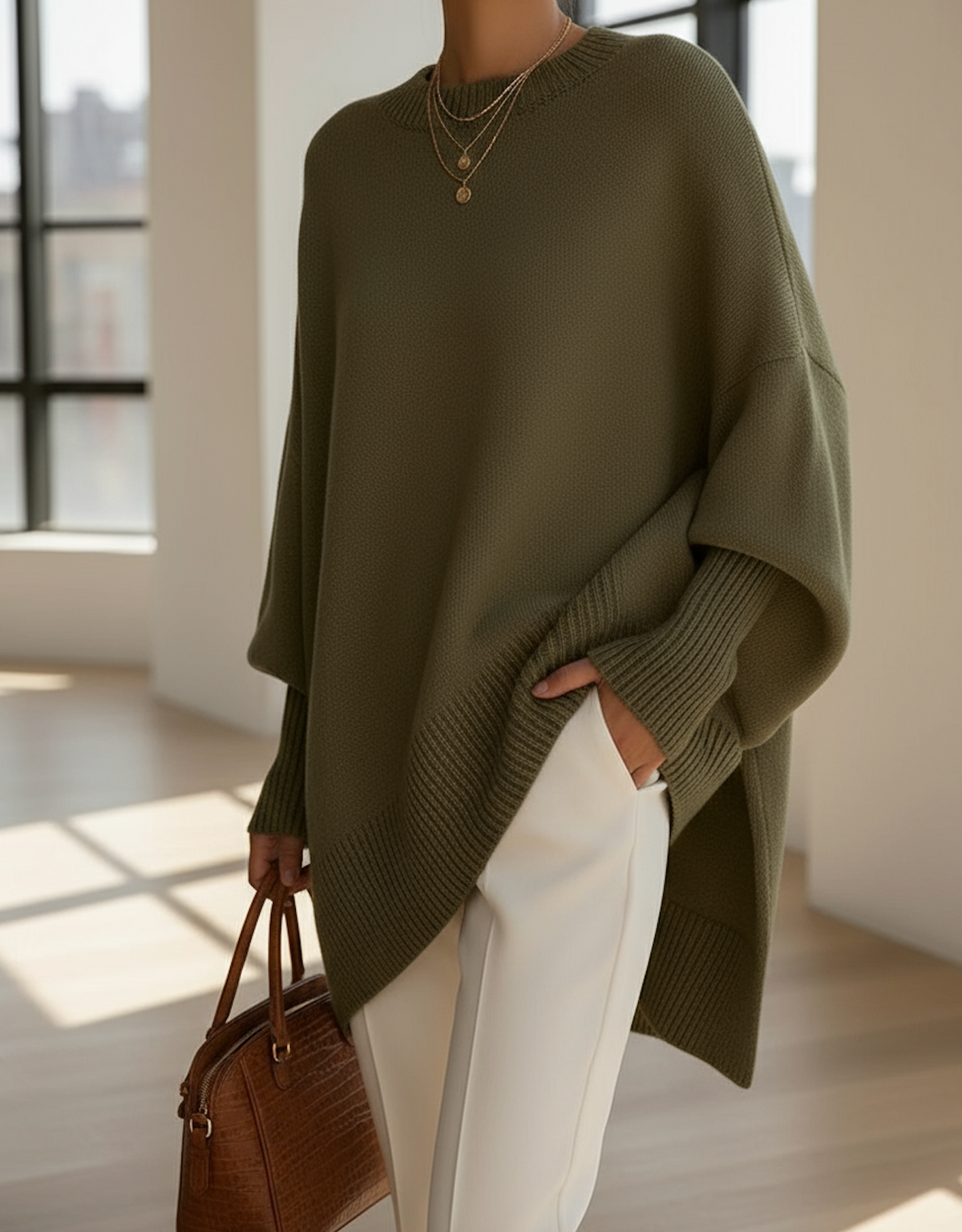 Cashelle - Oversized Wool Cashmere Sweater Cold Weather Wear — view 10 of 10