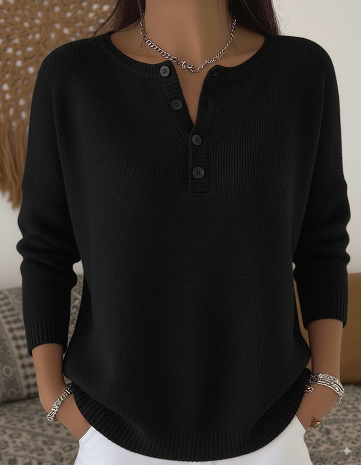 Cassalette - Ribbed Henley Sweater Cool Season Wear — view 4 of 7