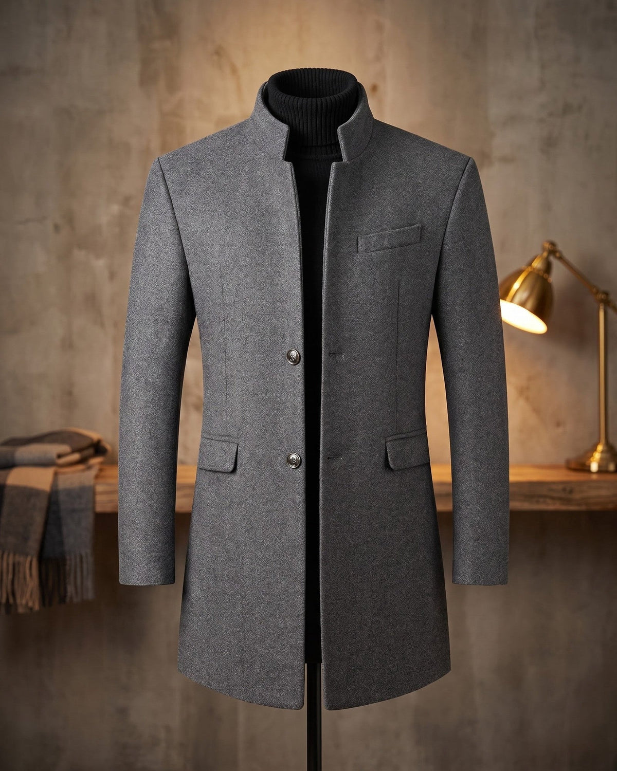 Cassaro - Longline Wool Overcoat Cold Weather Tailoring
