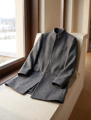 Cassaro - Longline Wool Overcoat Cold Weather Tailoring — view 10 of 10