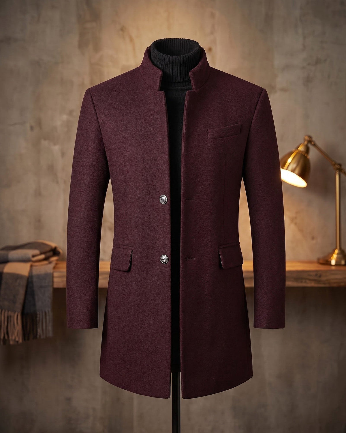 Cassaro - Longline Wool Overcoat Cold Weather Tailoring — view 2 of 10
