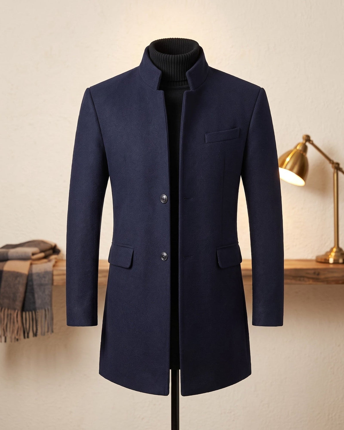 Cassaro - Longline Wool Overcoat Cold Weather Tailoring — view 3 of 10