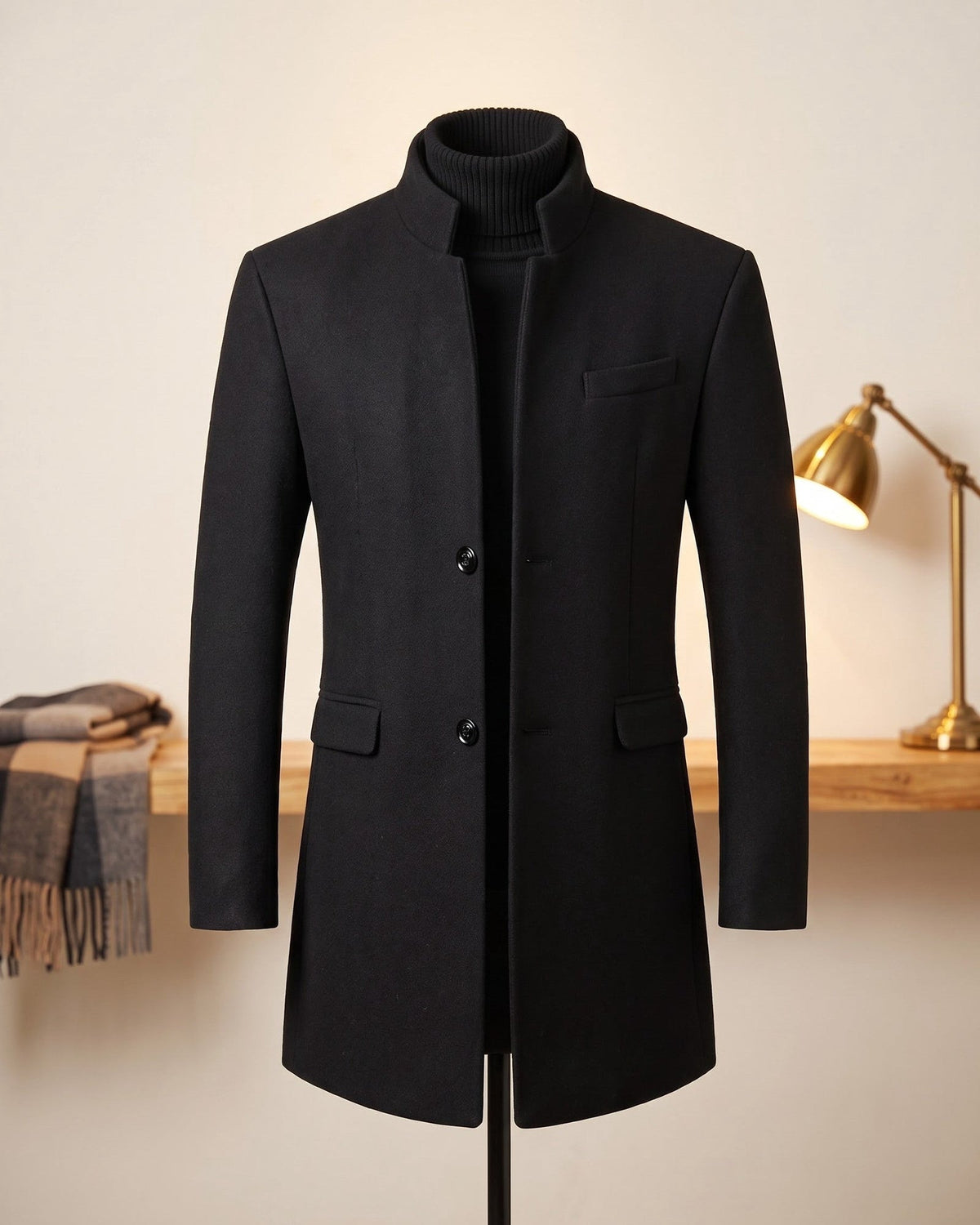 Cassaro - Longline Wool Overcoat Cold Weather Tailoring — view 4 of 10