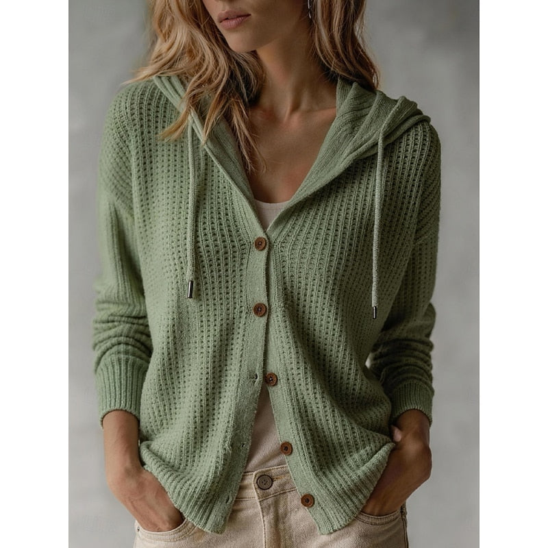 Casselby - Hooded Waffle Texture Knit Layering Piece — view 2 of 5