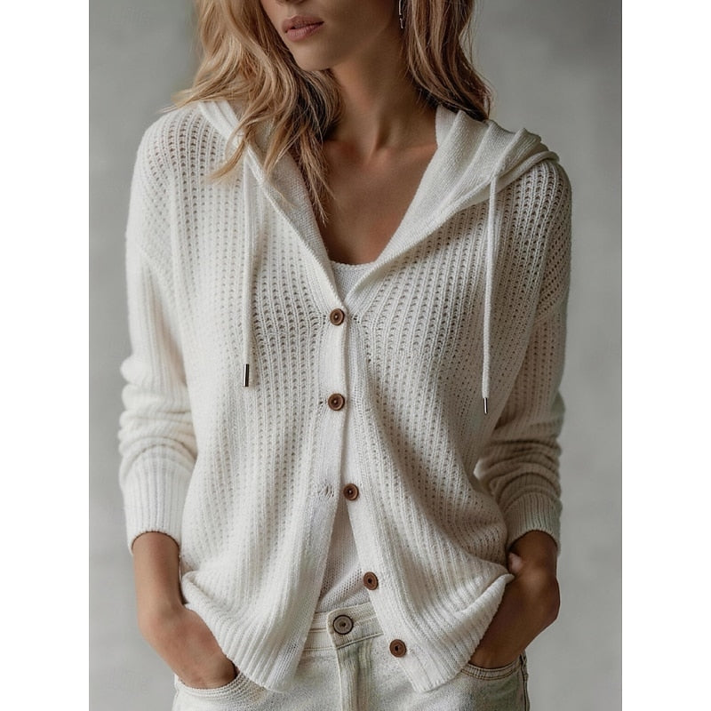 Casselby - Hooded Waffle Texture Knit Layering Piece — view 3 of 5