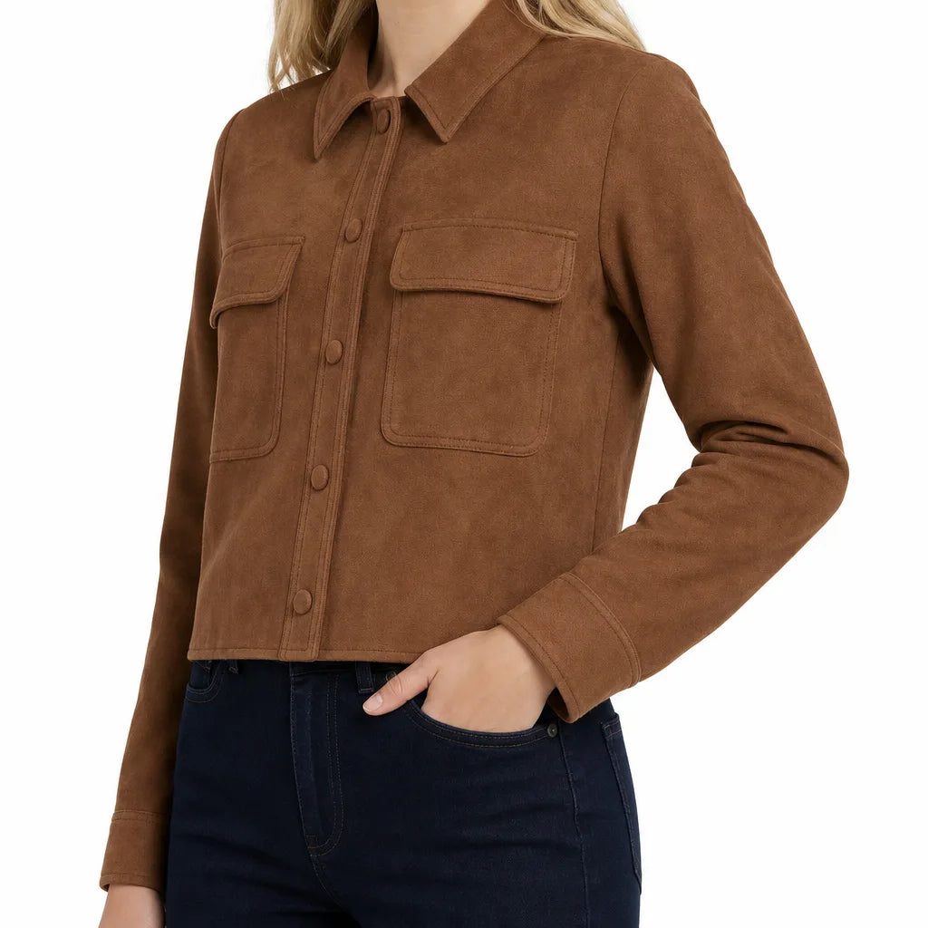 Cassenne - Cropped Button-Front Jacket For Transitional Layering — view 2 of 4