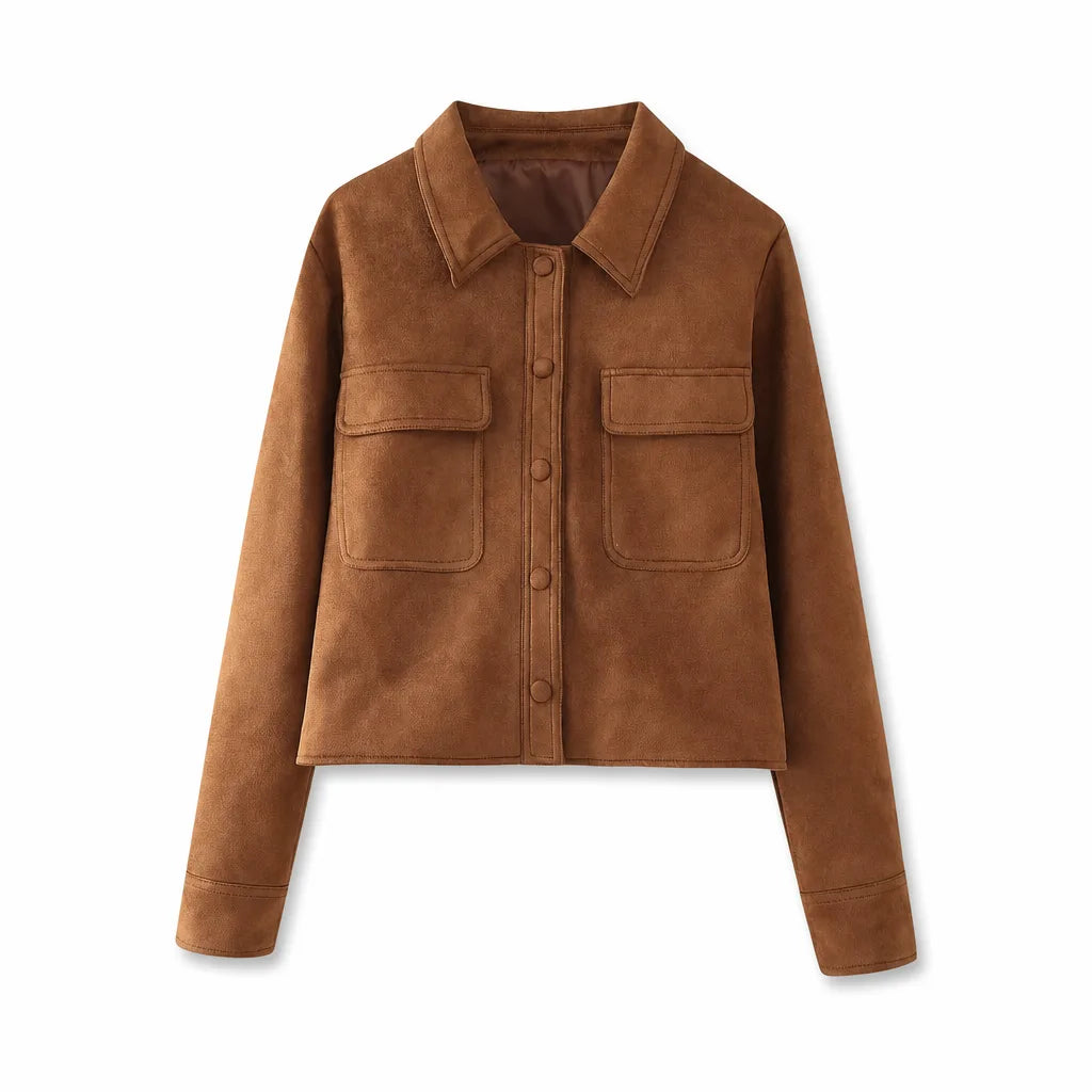 Cassenne - Cropped Button-Front Jacket For Transitional Layering — view 4 of 4