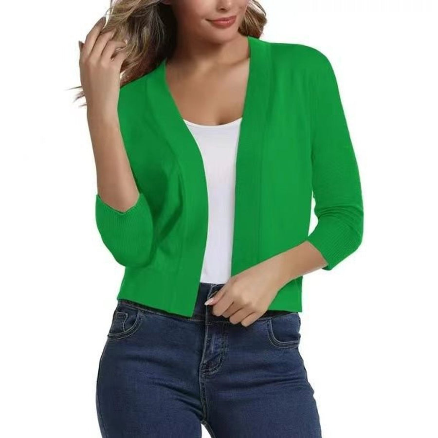 Cerissa - Open Front Cropped Cardigan Everyday Layering — view 2 of 10