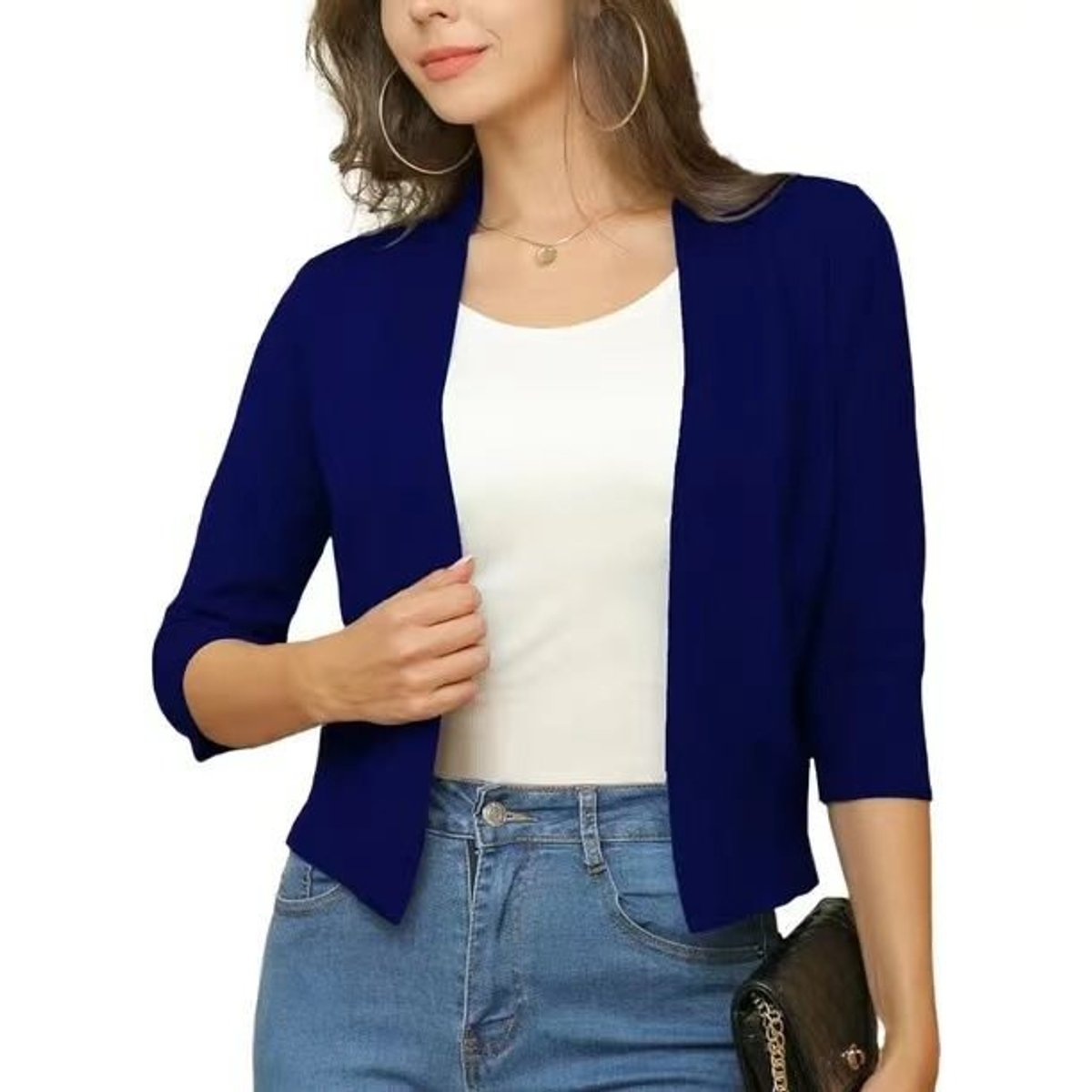 Cerissa - Open Front Cropped Cardigan Everyday Layering — view 4 of 10