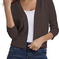 Cerissa - Open Front Cropped Cardigan Everyday Layering — view 6 of 10