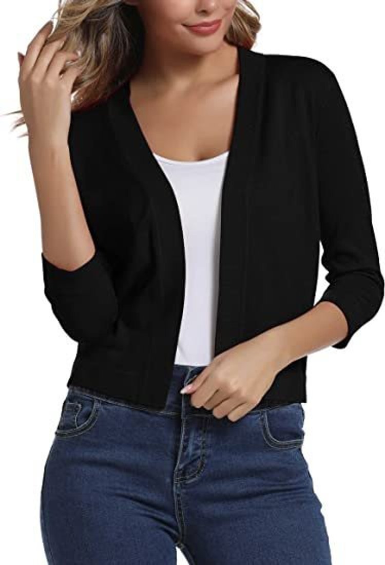 Cerissa - Open Front Cropped Cardigan Everyday Layering — view 8 of 10