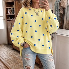 Citrella - Polka Dot Ribbon-Tie Sweatshirt Casual Everyday Wear — view 10 of 10
