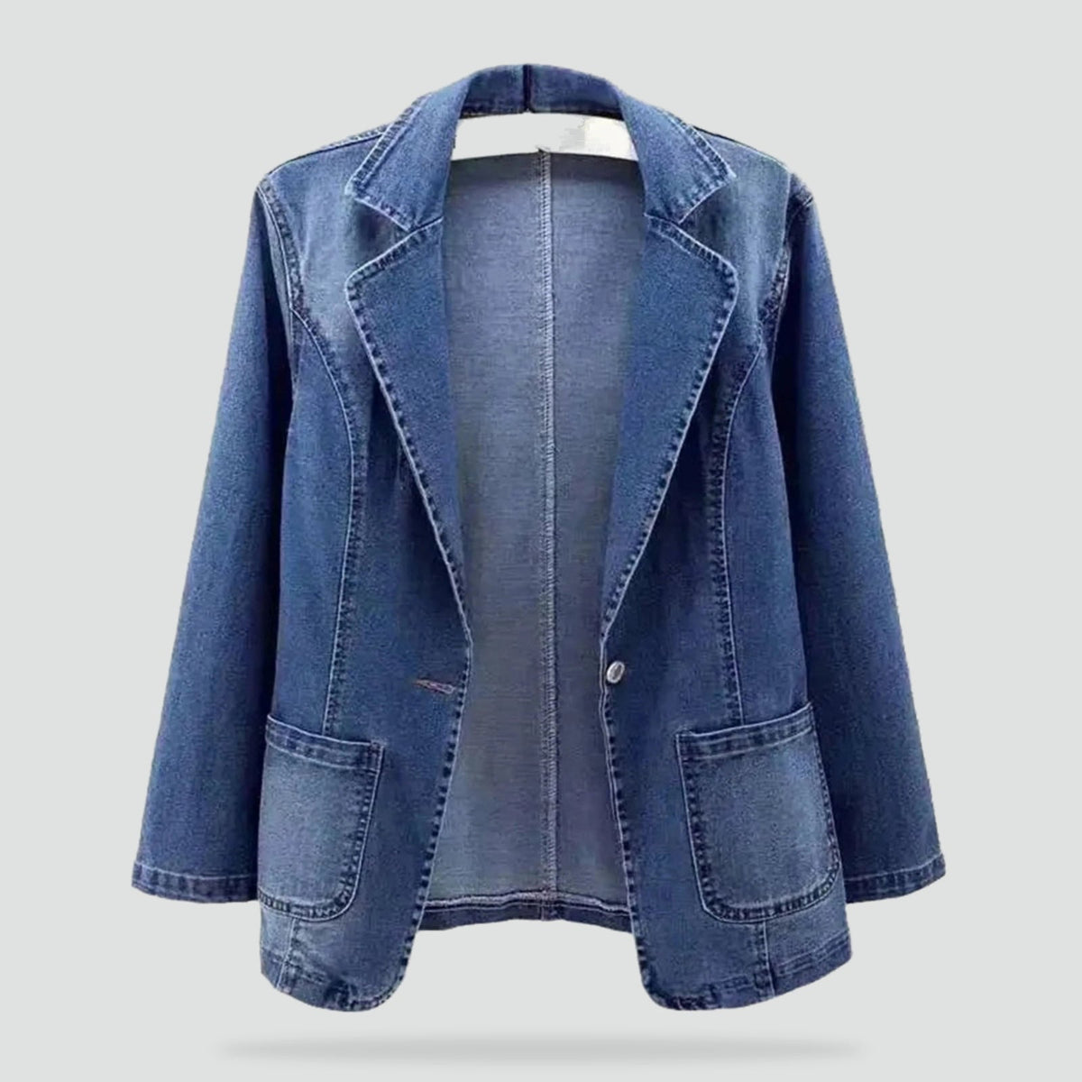 Cobrienne - Oversized Denim Blazer Casual And Office Wear