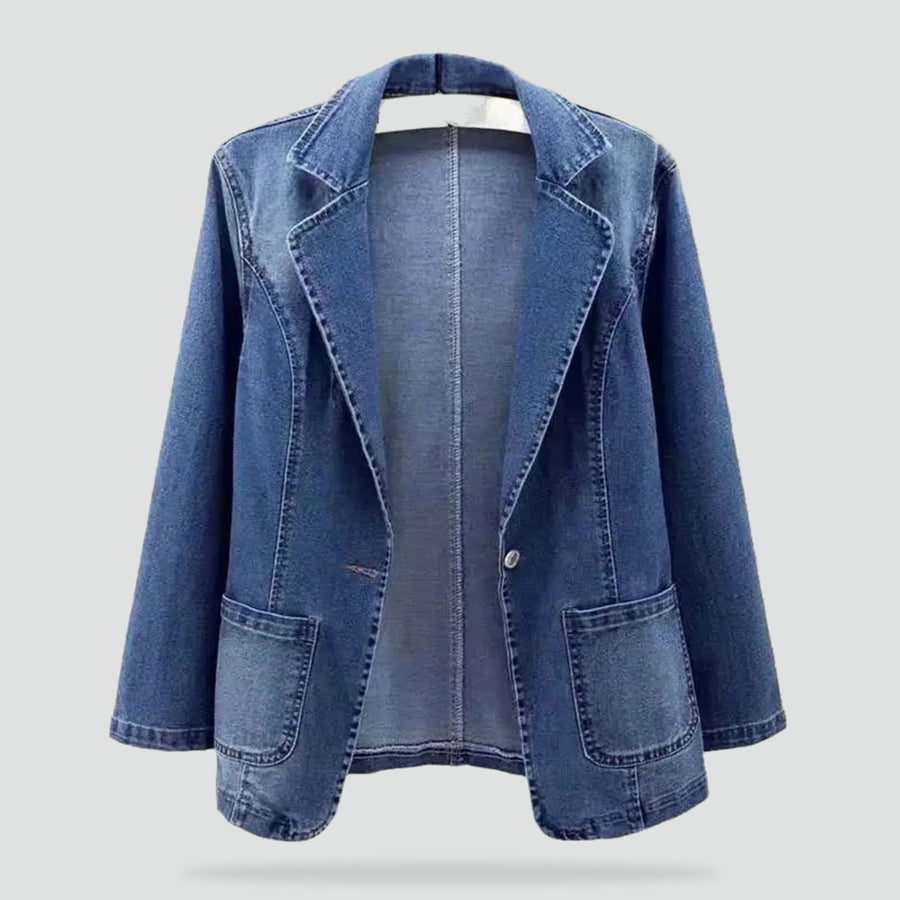 Cobrienne - Oversized Denim Blazer Casual And Office Wear