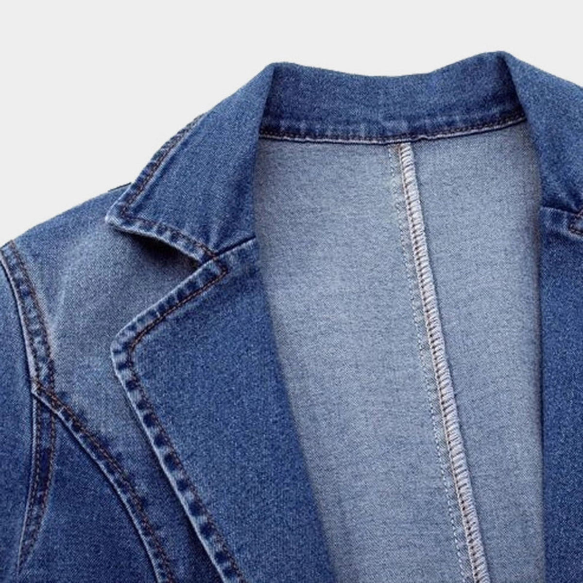 Cobrienne - Oversized Denim Blazer Casual And Office Wear — view 6 of 7