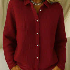 Colletta - Collared Button Front Knit Cardigan Everyday Layering — view 2 of 4