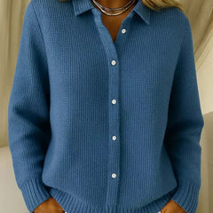 Colletta - Collared Button Front Knit Cardigan Everyday Layering — view 3 of 4