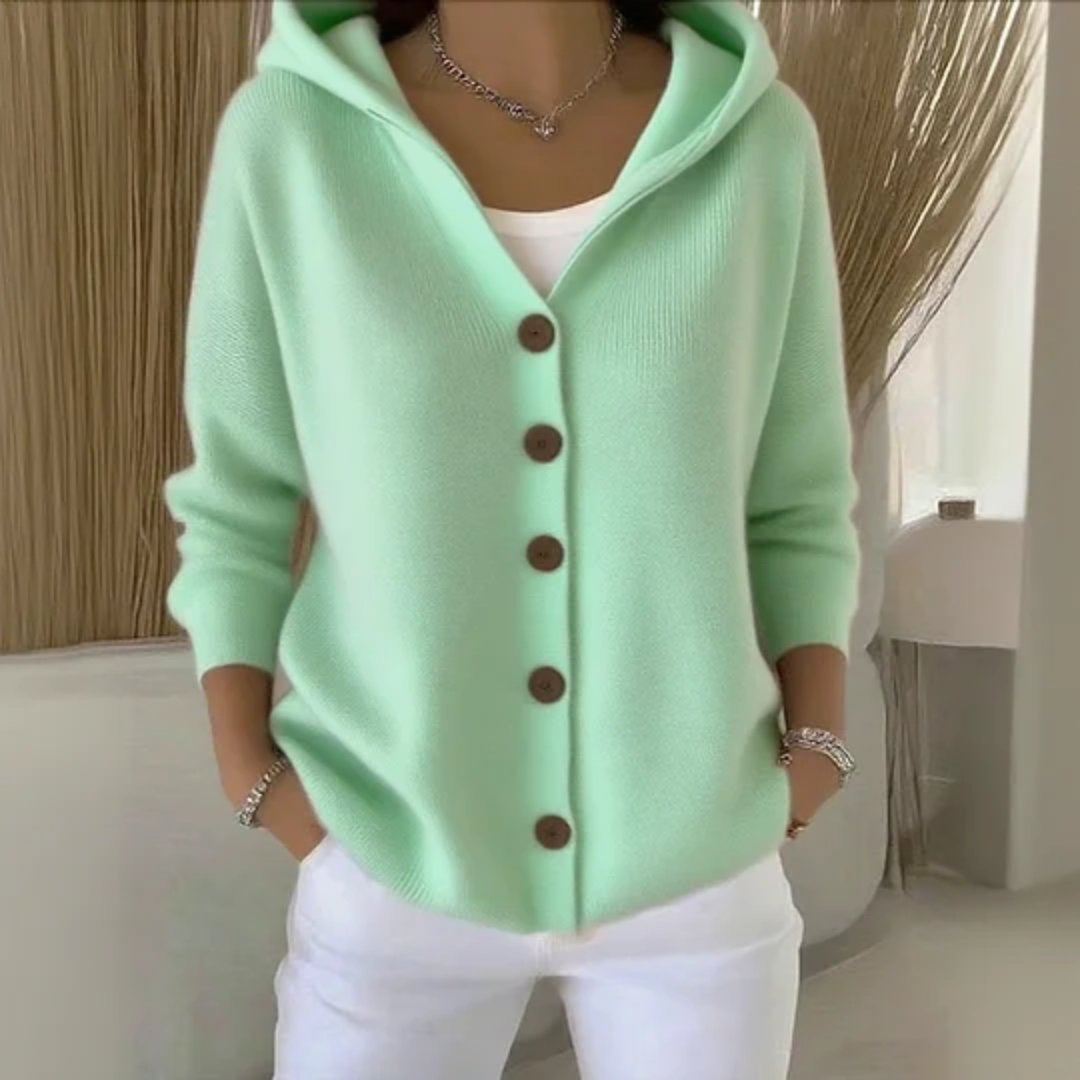 Coraleigh - Hooded Button Front Cardigan Everyday Layering — view 5 of 6