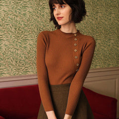 Cordessa - Ribbed Mock Neck Knit Tee — view 5 of 8