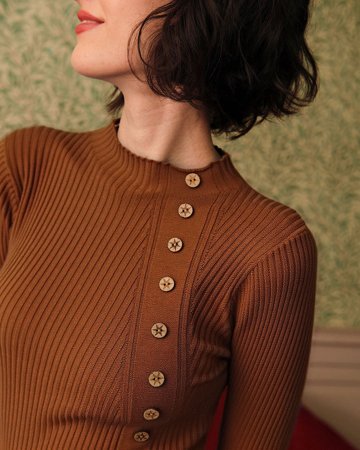 Cordessa - Ribbed Mock Neck Knit Tee — view 6 of 8