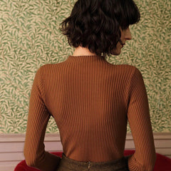 Cordessa - Ribbed Mock Neck Knit Tee — view 7 of 8