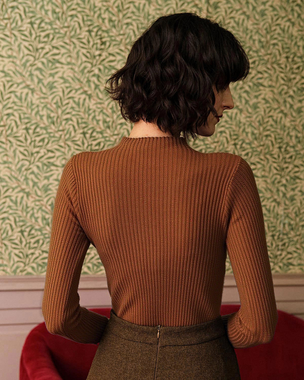 Cordessa - Ribbed Mock Neck Knit Tee — view 7 of 8
