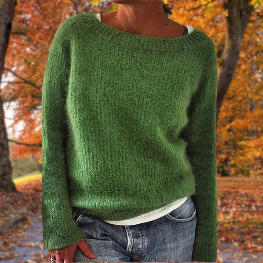 Corentia - Boat Neck Knit Sweater Everyday Layering